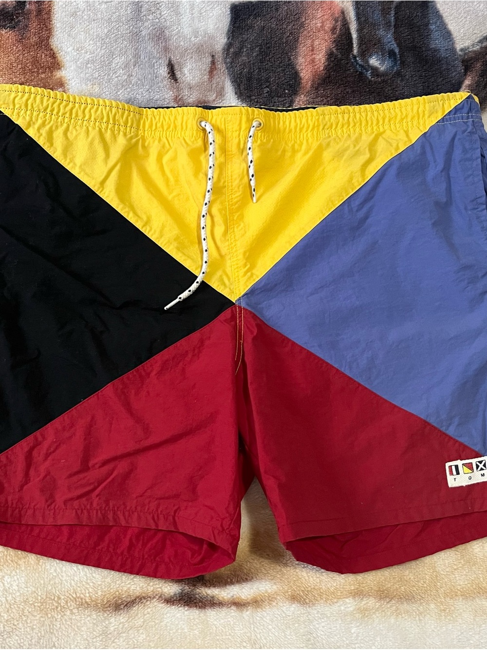 Vintage Tommy Hilfiger Men’s Colorblock Swim Trunks size Medium